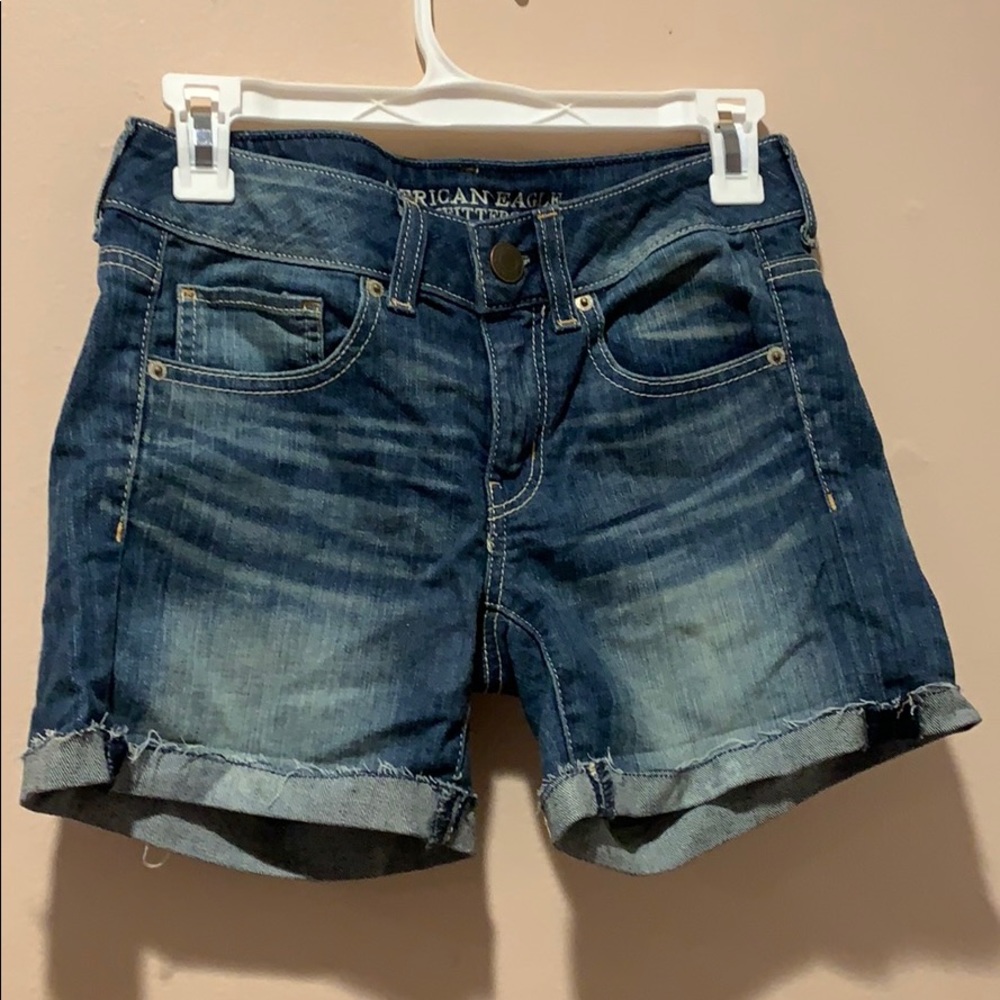American Eagle Medium wash stretch shorts